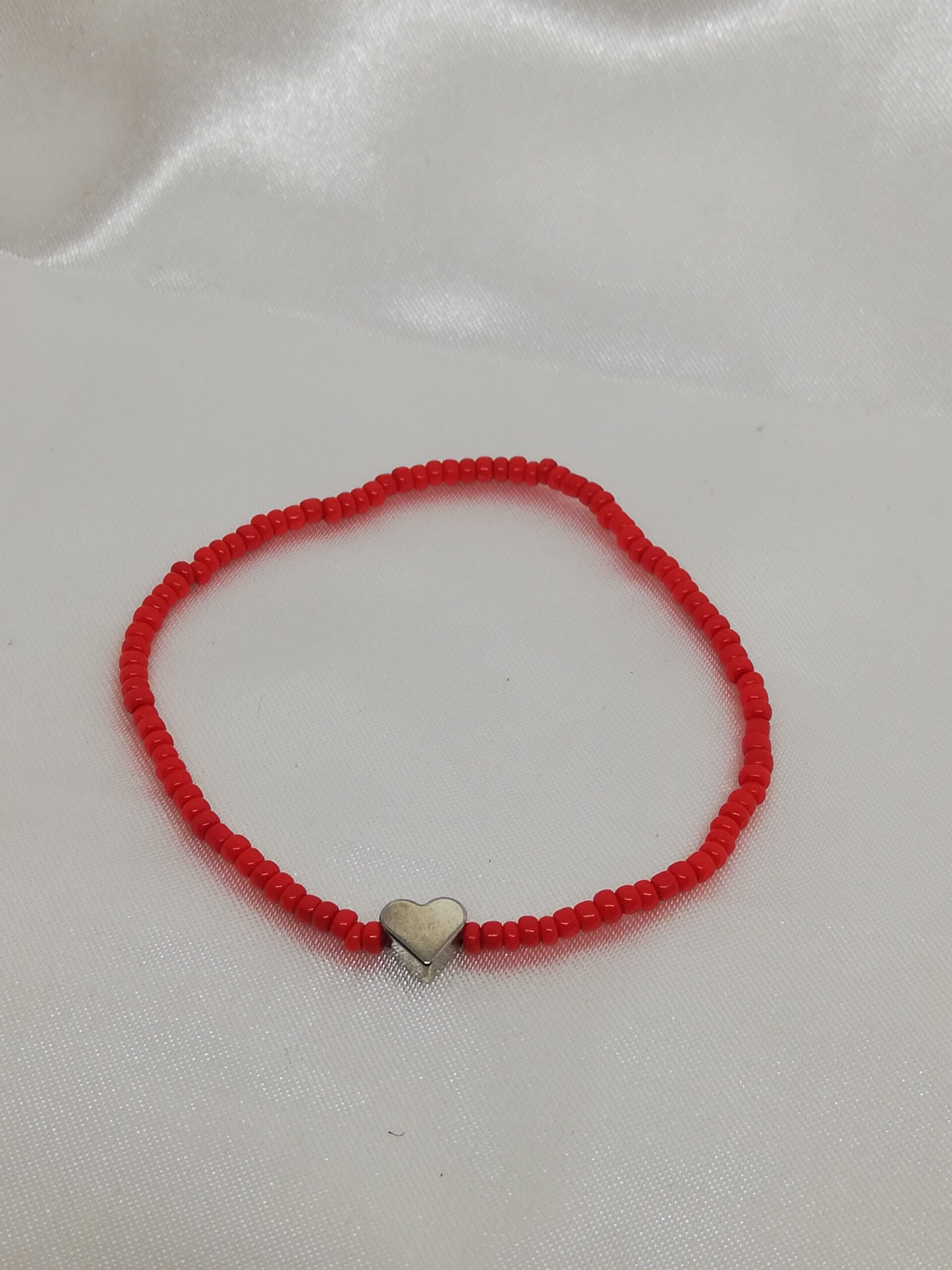 Pulseira Miss Coração Prata Referência pemcpvrm Peso 2,9gr. (Vermelho)