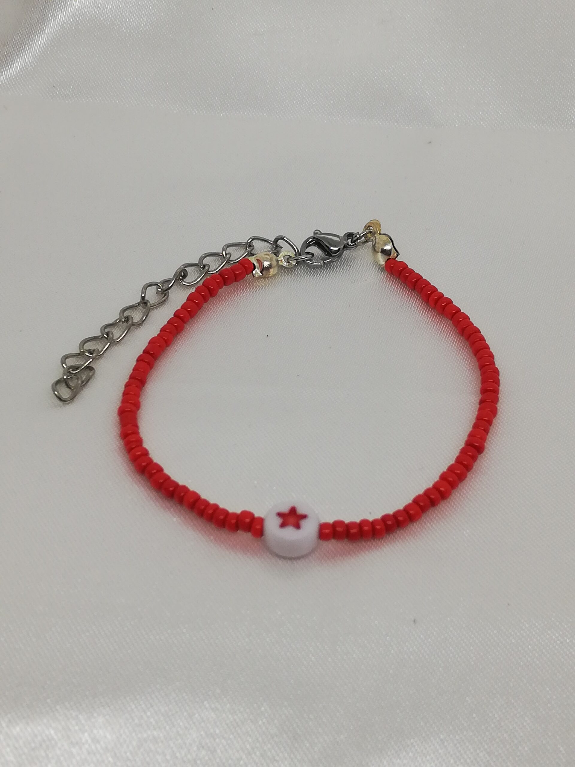 Pulseira Miss Estrela Prata Referência pcfmepvrm Peso 2,7gr. (Vermelho)